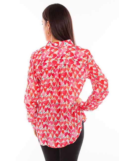 Scully Ladies' Honey Creek Heart Print Blouse Front