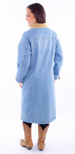 Scully Ladies' Honey Creek Denim Coat Sherpa Lining Back