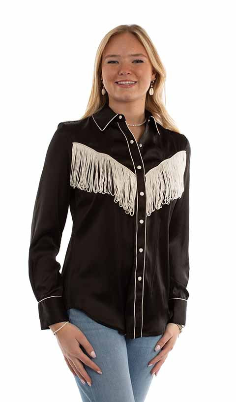 Scully Ladies' Honey Creek Retro Fringe Shirt Tan