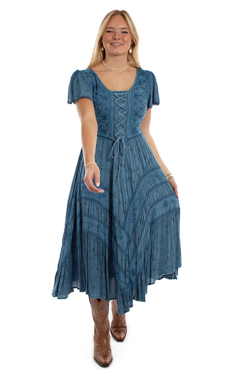 Scully Ladies' Honey Creek Capsleeve Dress Blue Front