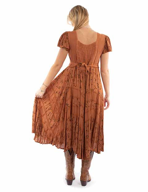 Scully Ladies' Honey Creek Cap Sleeve Dress Rust Front