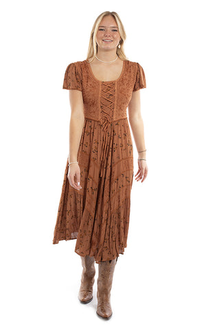 Scully Ladies' Honey Creek Cap Sleeve Dress Rust Front