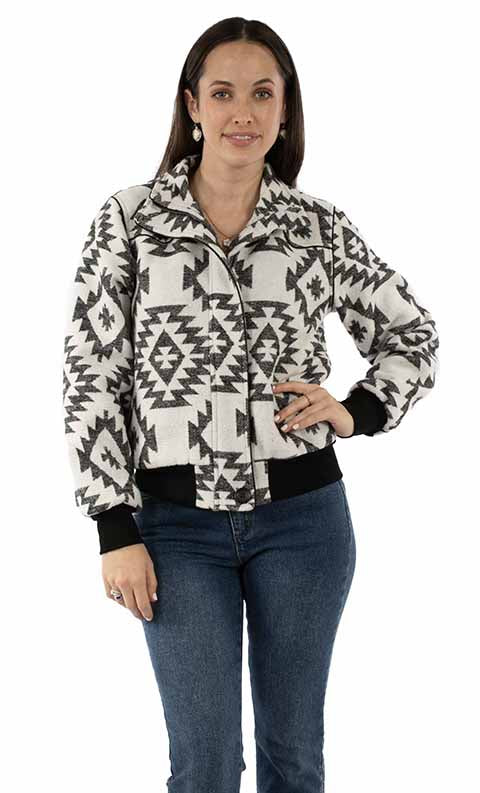 Scully Honey Creek Ladies' Baseball Jacket Southwest Print Front