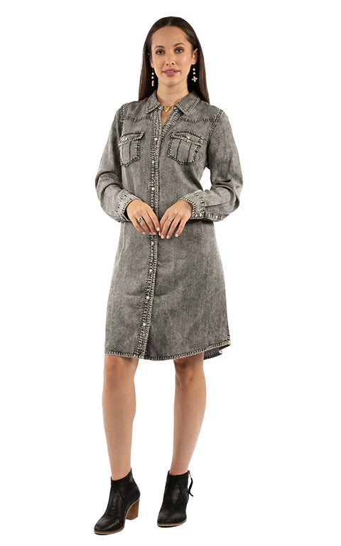 Scully Ladies' Honey Creek Whip Stitch Dress Black Front