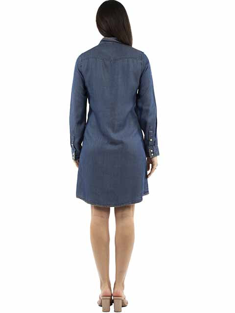 Scully Ladies' Honey Creek Whip Stitch Dress Blue Back