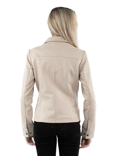 Scully Ladies' Leather Jacket Contemporary Lamb Vanilla Front