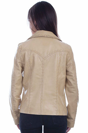 Scully Ladies' Soft Fit Creme Leather Jacket Back