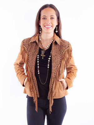 Scully Ladies' Zip Fringe Jacket Front