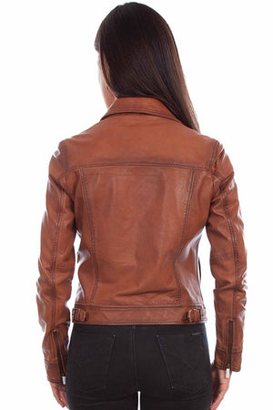 Scully Ladies' Cognac Leather Jacket Back
