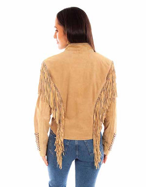 Scully Ladies' Suede Fringe with Whip Stitch Old Rust Back
