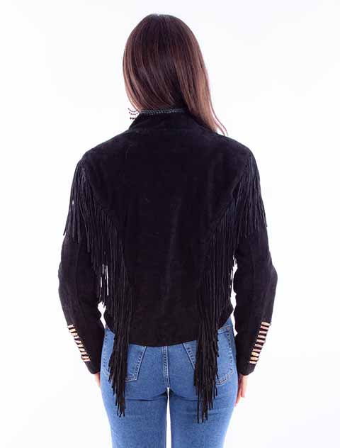 Scully Ladies' Suede Fringe with Whip Stitch Black Back