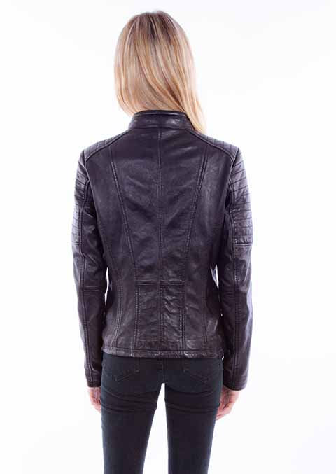 Scully Ladies' Zip Front Leather Jacket Black Back