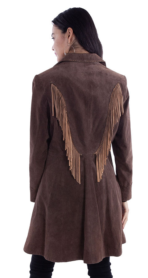 Scully Ladies' Fringe Suede Car Coat Front