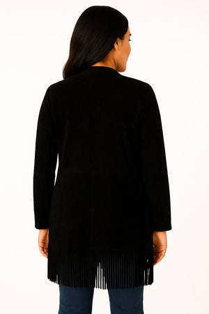 Scully Women's Western Maxi Coat with Abundant Fringe Black Back