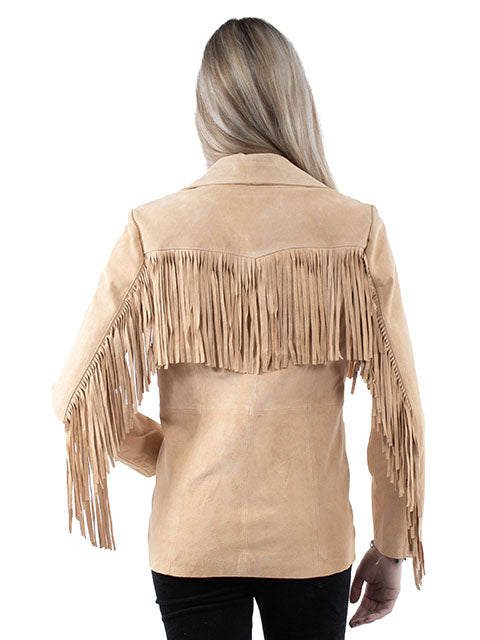 Scully Women's Suede Jacket with Fringe Old Rust Back