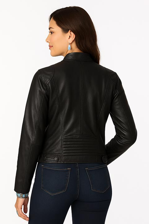 Scully Ladies' Motorcycle Jacket Vintage Lamb Black Back