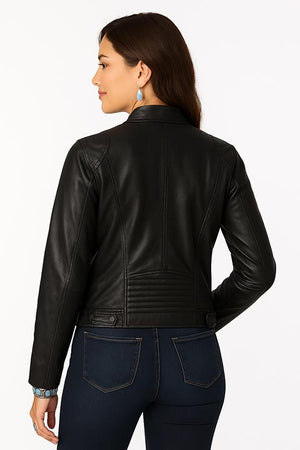 Scully Ladies' Motorcycle Jacket Vintage Lamb Black Back