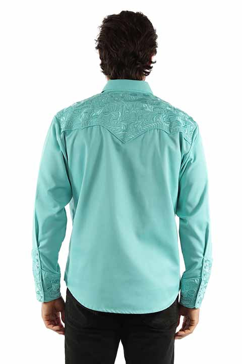 Scully Men's Embroidered Shirt Caribbean Front