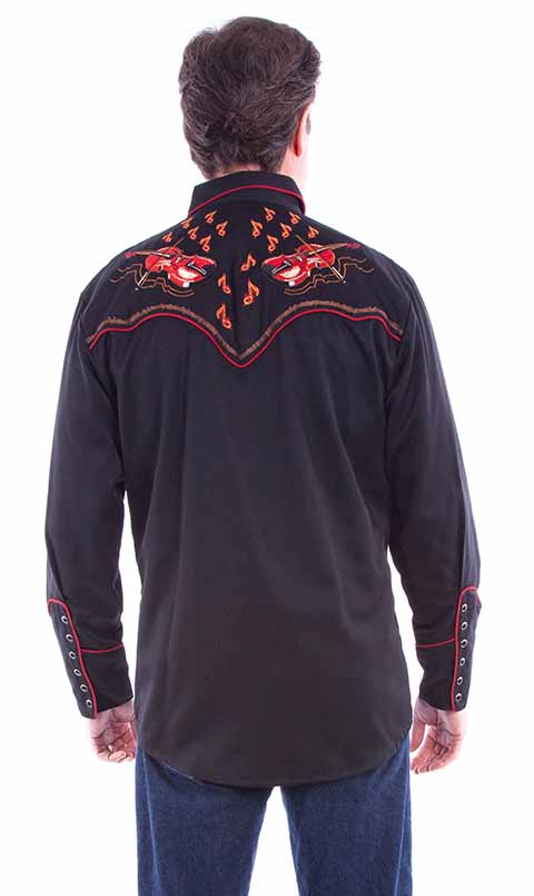 Scully Men's Western Shirt Dueling Twin Fiddles Front