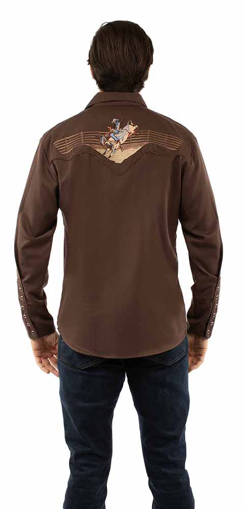 Men's Scully Vintage Inspired Western Shirt Bucking Bronco Front