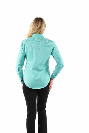 Scully Ladies' Vintage Western Gunfighter Shirt Caribbean Back