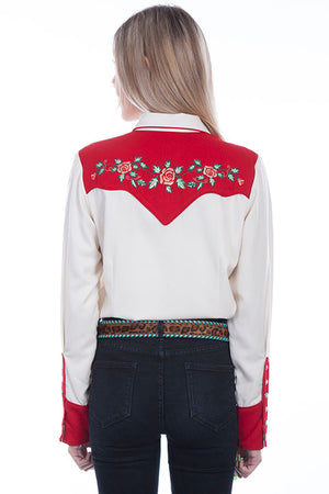 Ladies' Scully Western Shirt with Rose Vine Embroidery Back