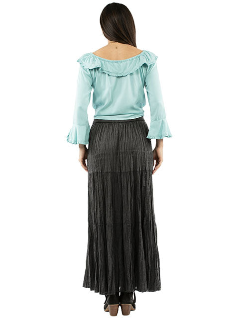 Scully Cantina Collection Broomstick Skirt Black Back