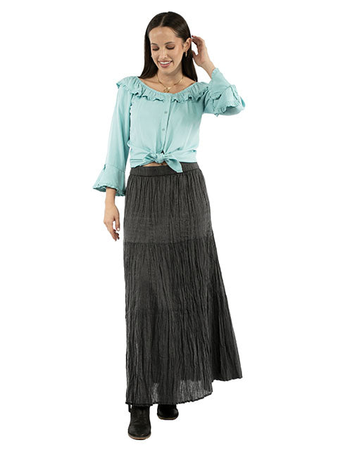 Scully Cantina Collection Broomstick Skirt Black Front