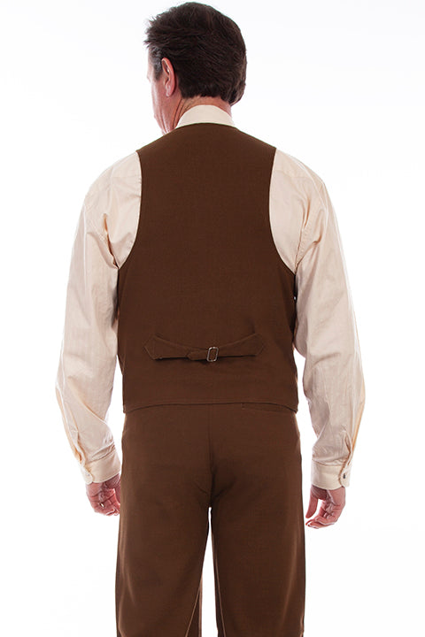 Scully Men's Old West Vest Brown Front