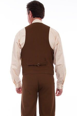 Scully Men's Old West Vest Brown Back