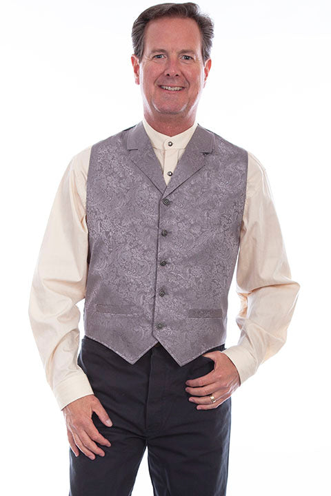 Scully Men's Rangewear Old West Silk Vest Grey