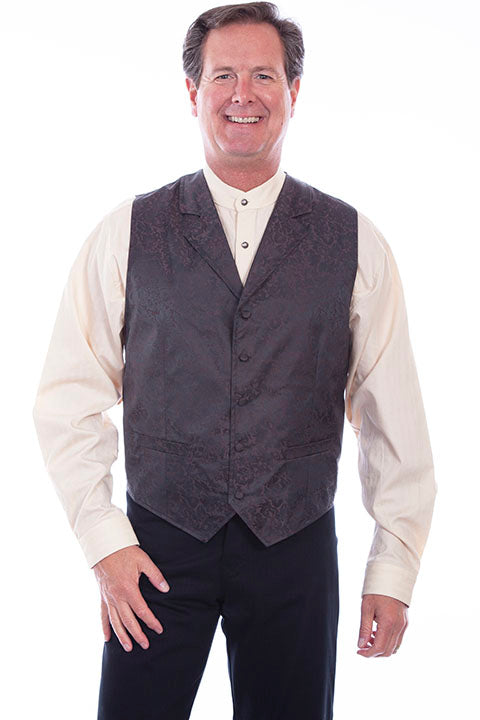 Scully Old West Men's Vest Burgundy