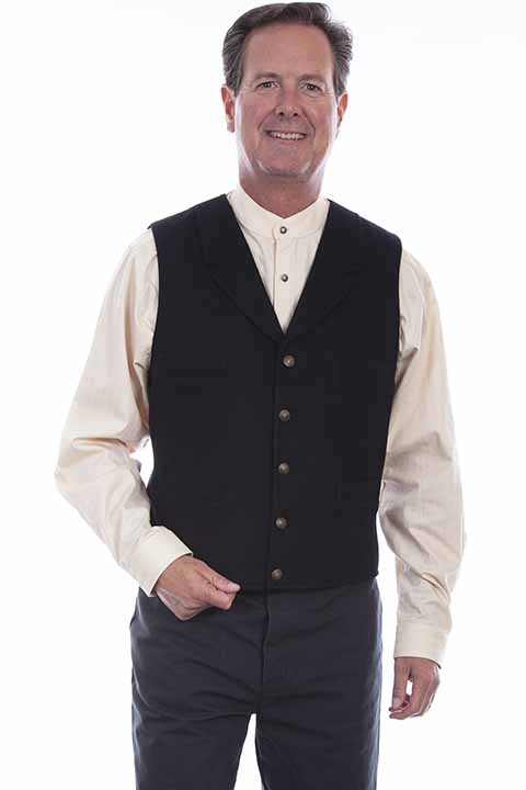 Scully Men's Old West Vest Wool Blend Front