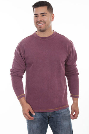 Scully Men's Farthest Point Pullover Burgundy Front