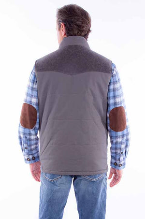 Men's Farthest Point Canvas Vest Back Charcoal