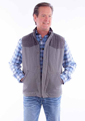 Men's Farthest Point Canvas Vest Front Charcoal