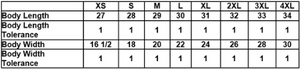 Unisex Size Chart