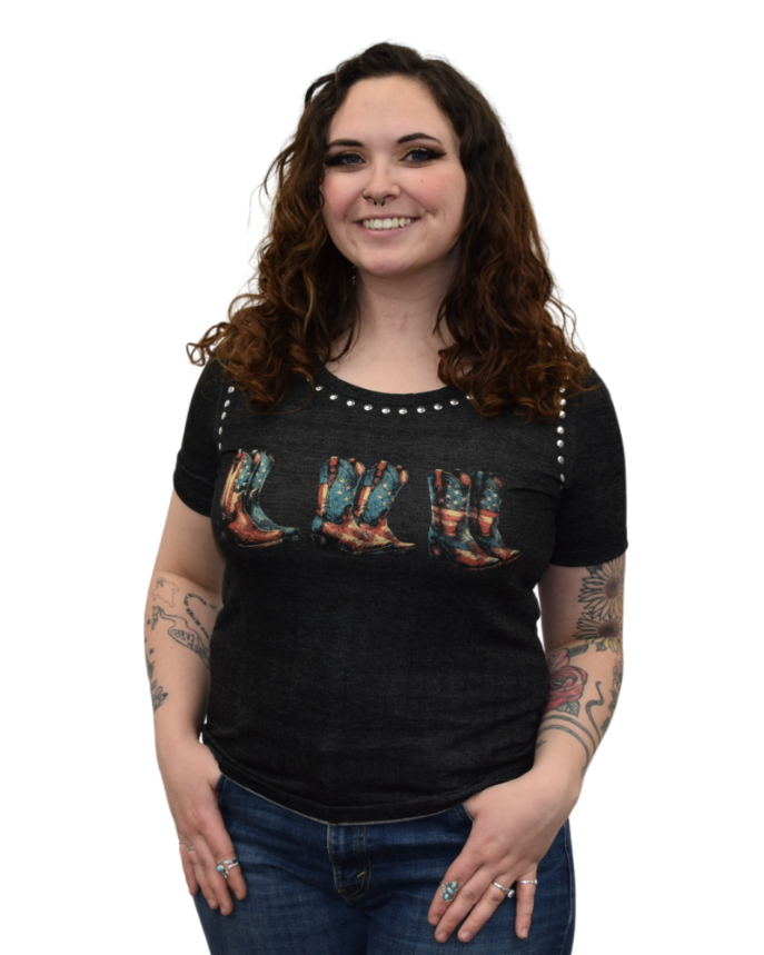 Ladies Liberty Wear American Boots Top Front