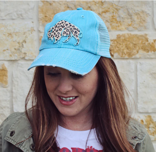 Original Cowgirl Clothing Cap Bison Camo with Leopard Spots