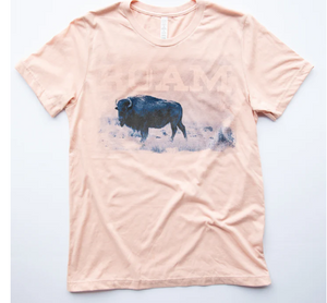 Original Cowgirl Clothing Ladies' T-Shirt ROAM Buffalo Peach