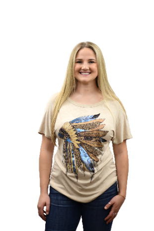 Liberty Wear Ladies' Top Vibrant Headdress Front Black