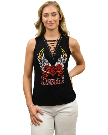Liberty Wear V-Neck Tank Hustle #11275715