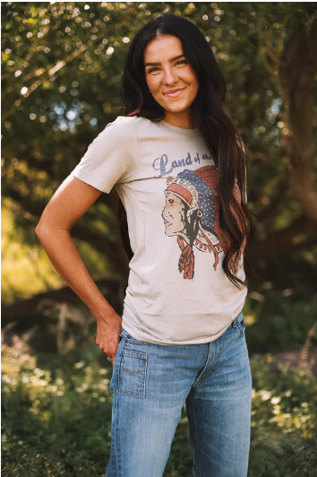 Original Cowgirl Clothing Land of the Free Tee Front