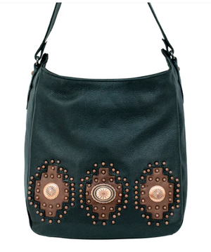 American West Handbag Southwest Style Black Front