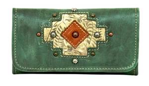 Navajo Soul Tri-Fold Wallet Light Turquoise Front