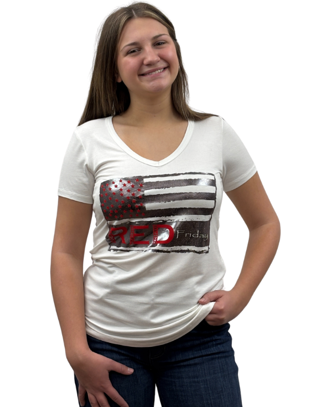 Ladies Liberty Wear Red Friday Top Front