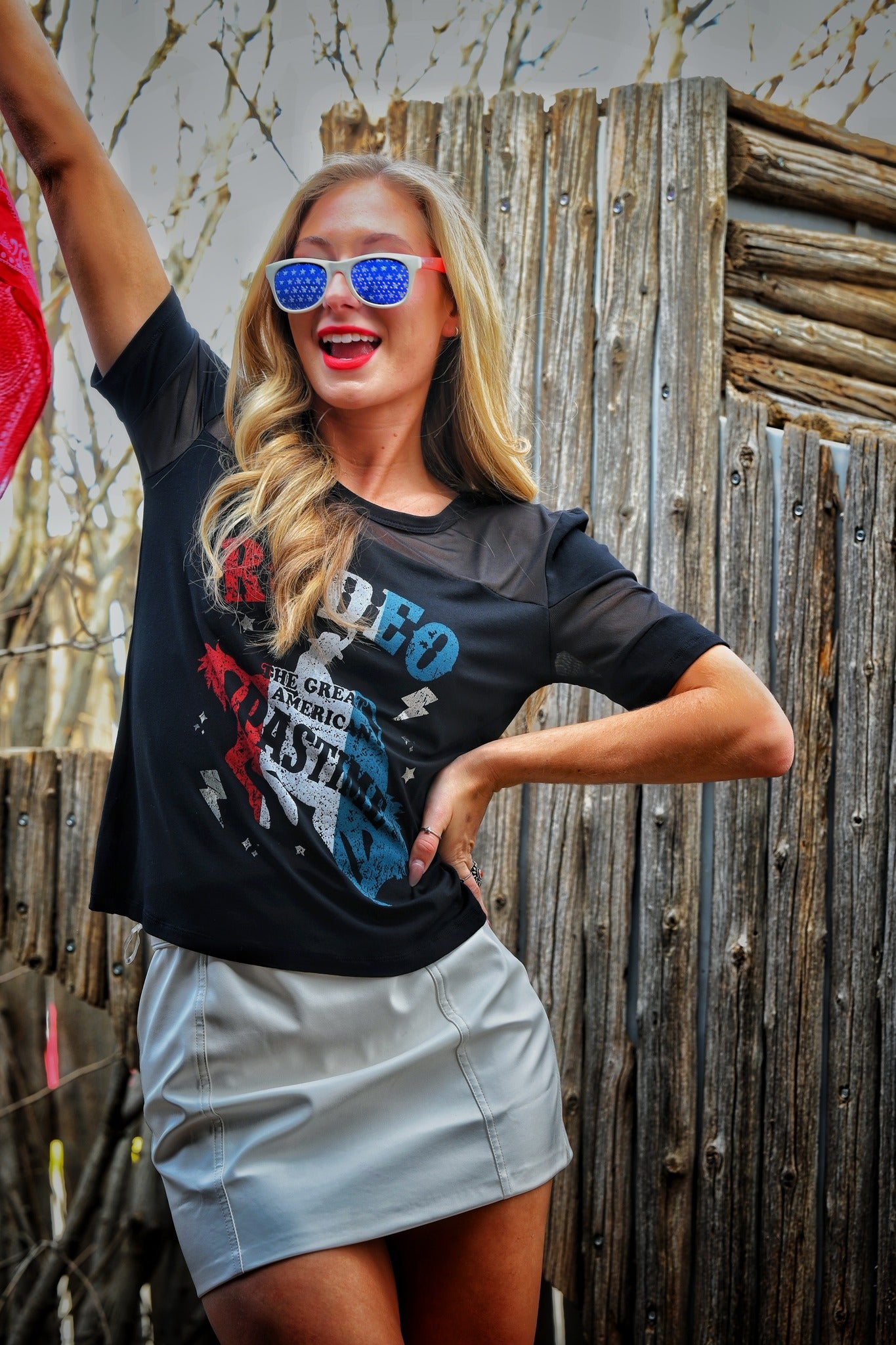 Ladies Liberty Wear Rodeo Pastime Mesh Top Front