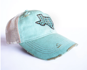 Original Cowgirl Clothing Ball Cap Texas Chevron Turquoise #2702022A