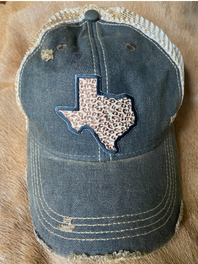 Original Cowgirl Clothing Ball Cap Texas Leopard Black