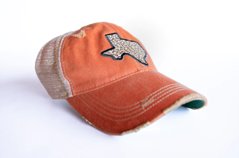 Original Cowgirl Clothing Ball Cap Texas Leopard Rusty Side